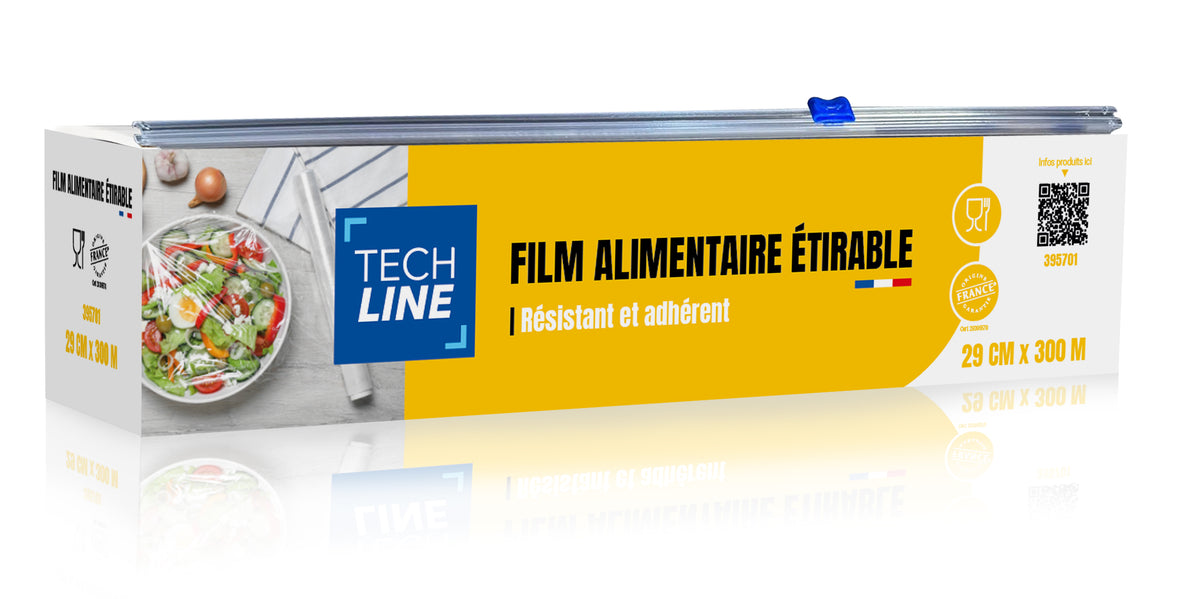 FILM ALIMENTAIRE TECHLINE EN BOÎTE DISTRIBUTRICE 29CM X300M
