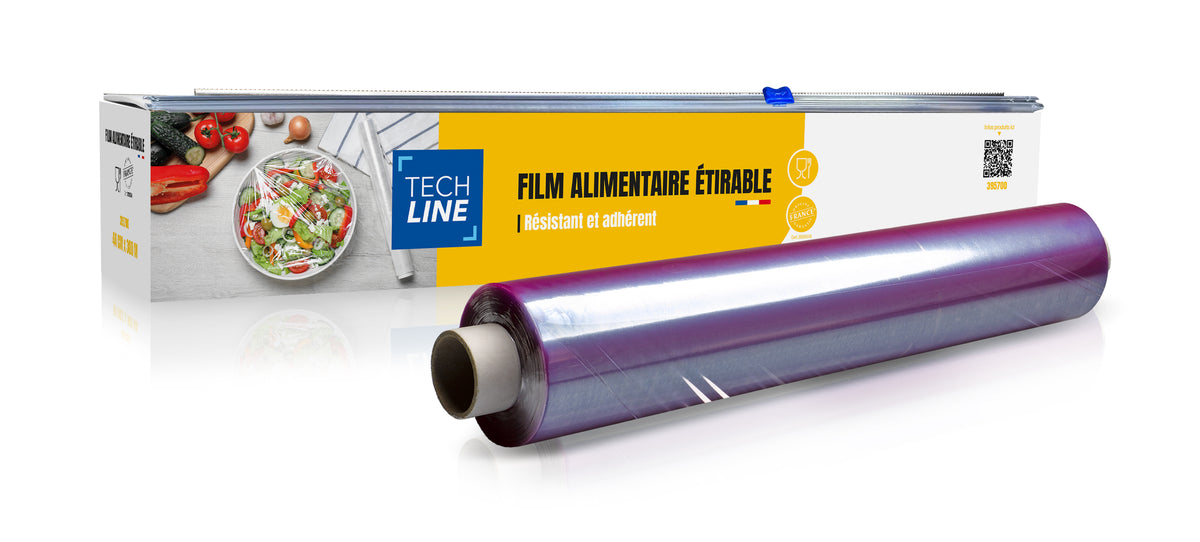 FILM ALIMENTAIRE TECHLINE EN BOÎTE DISTRIBUTRICE 44CM X300M