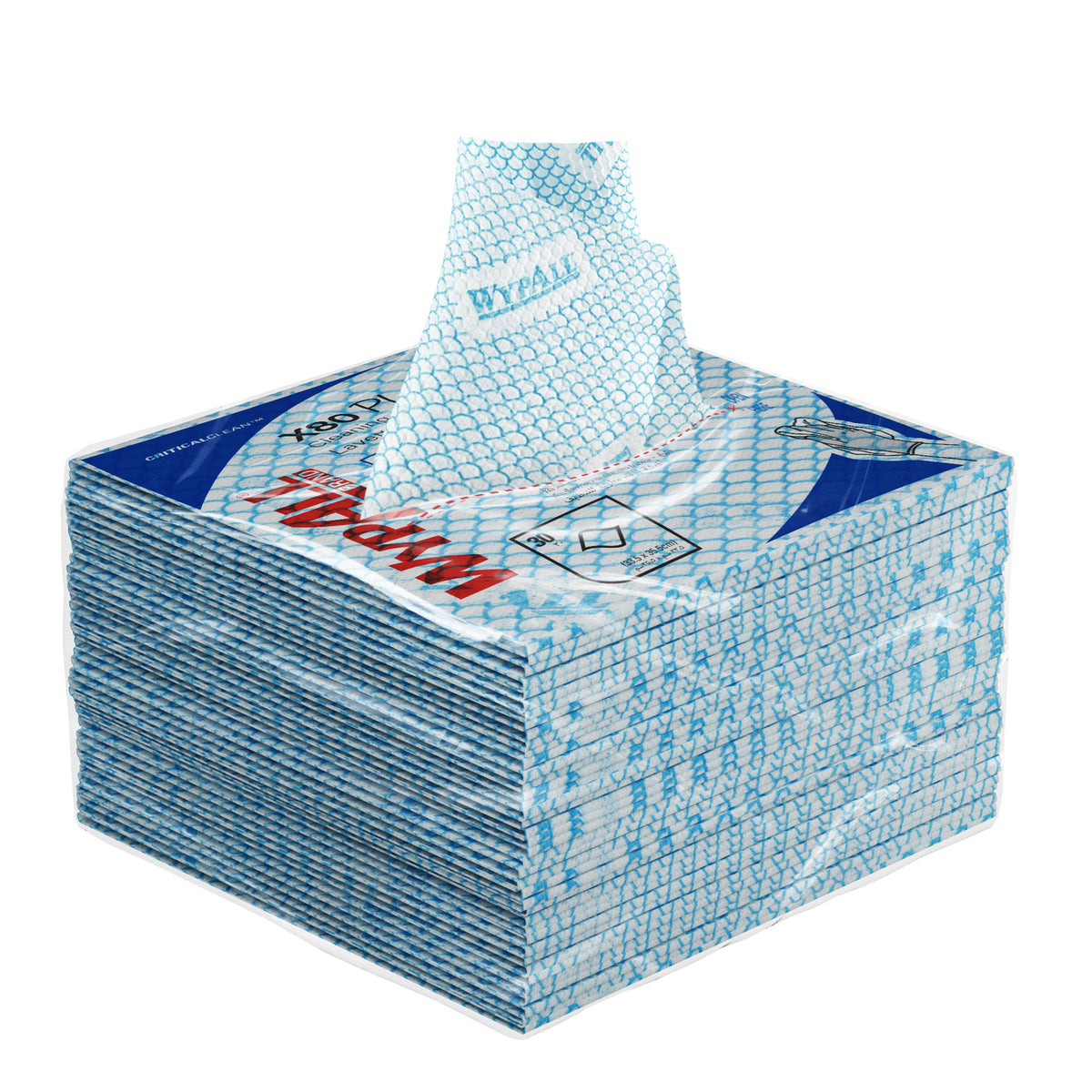 LAVETTE NON TISSEE USAGE UNIQUE WYPALL X80+ 35X34CM BLEU X30