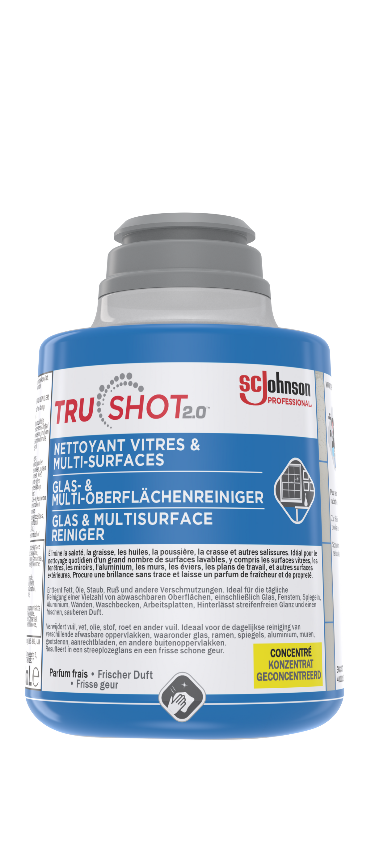 NETTOYANT VITRES & MULTI-SURFACES TRUSHOT 2.0® CARTOUCHE 266ML X4