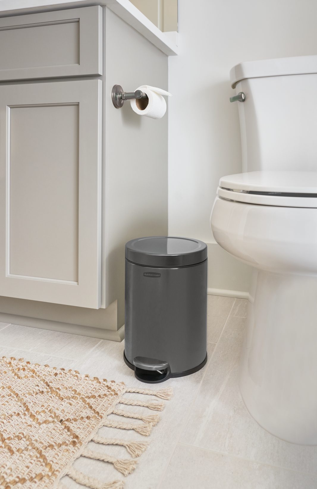 POUBELLE 6L A PEDALE INOX CHARBON