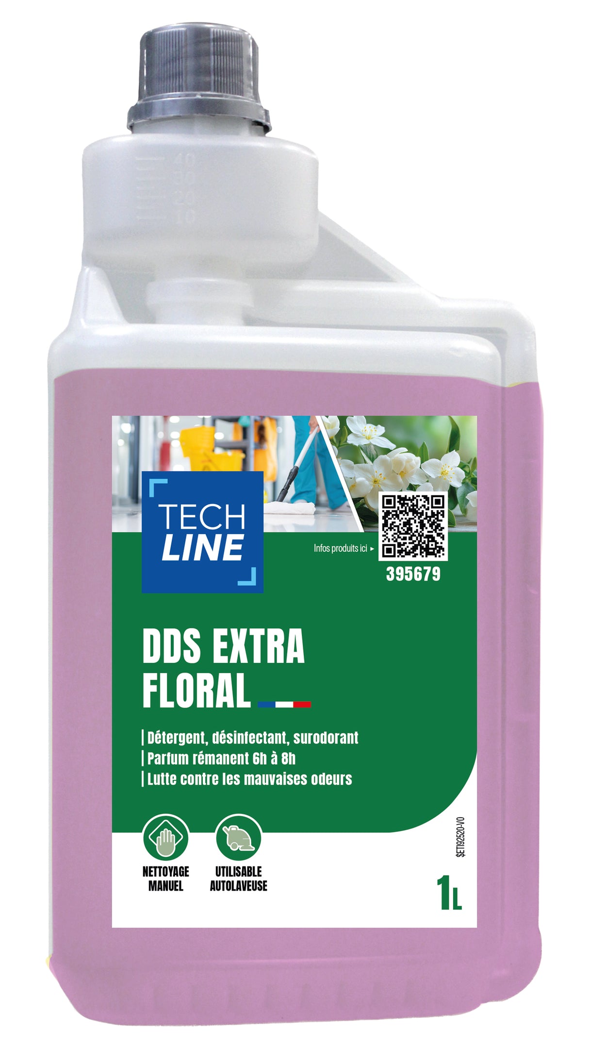 DETERGENT DESINFECTANT SURODORANT DDS EXTRA TECHLINE FLORAL 1L DOSEUR