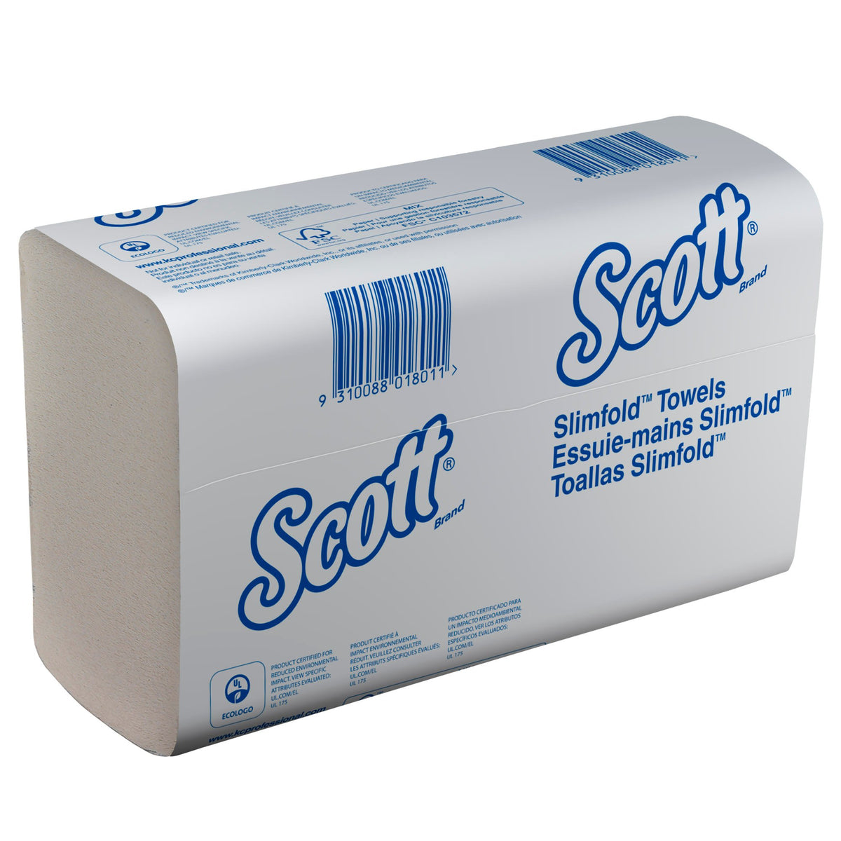 ESSUIE-MAINS PLIÉS EN Z SCOTT® SLIMFOLD BLANC 19X29.5CM 147 FORMATS 1 PLI X12