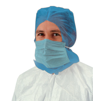 HEAUME POLYPROPYLÈNE ÉLASTIQUE ET MASQUE INTÉGRÉ BLEU X50