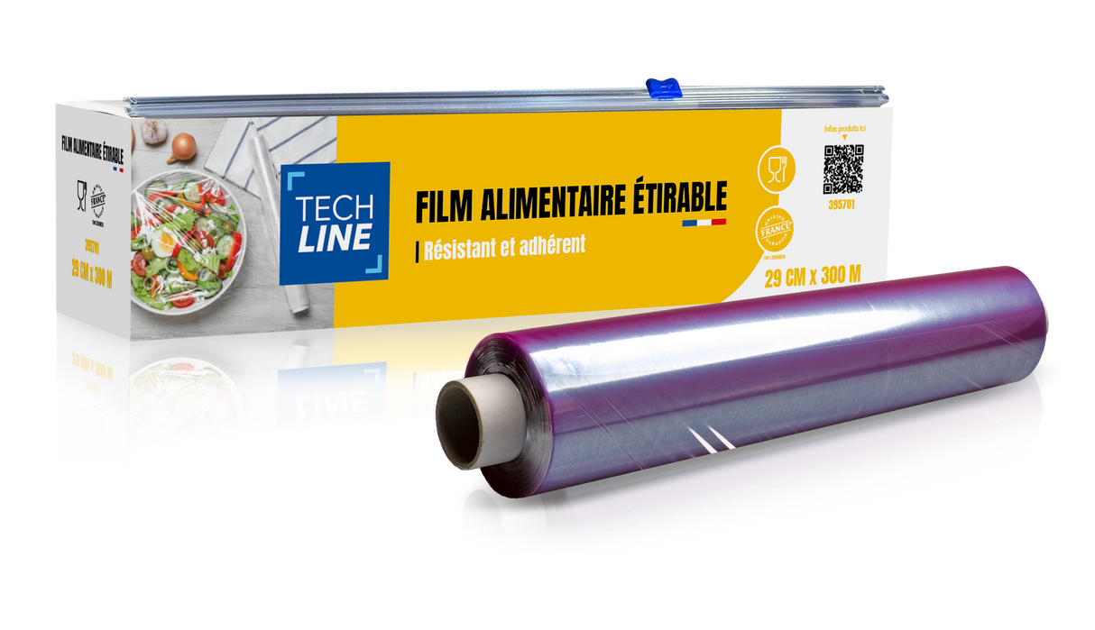 FILM ALIMENTAIRE TECHLINE EN BOÎTE DISTRIBUTRICE 29CM X300M