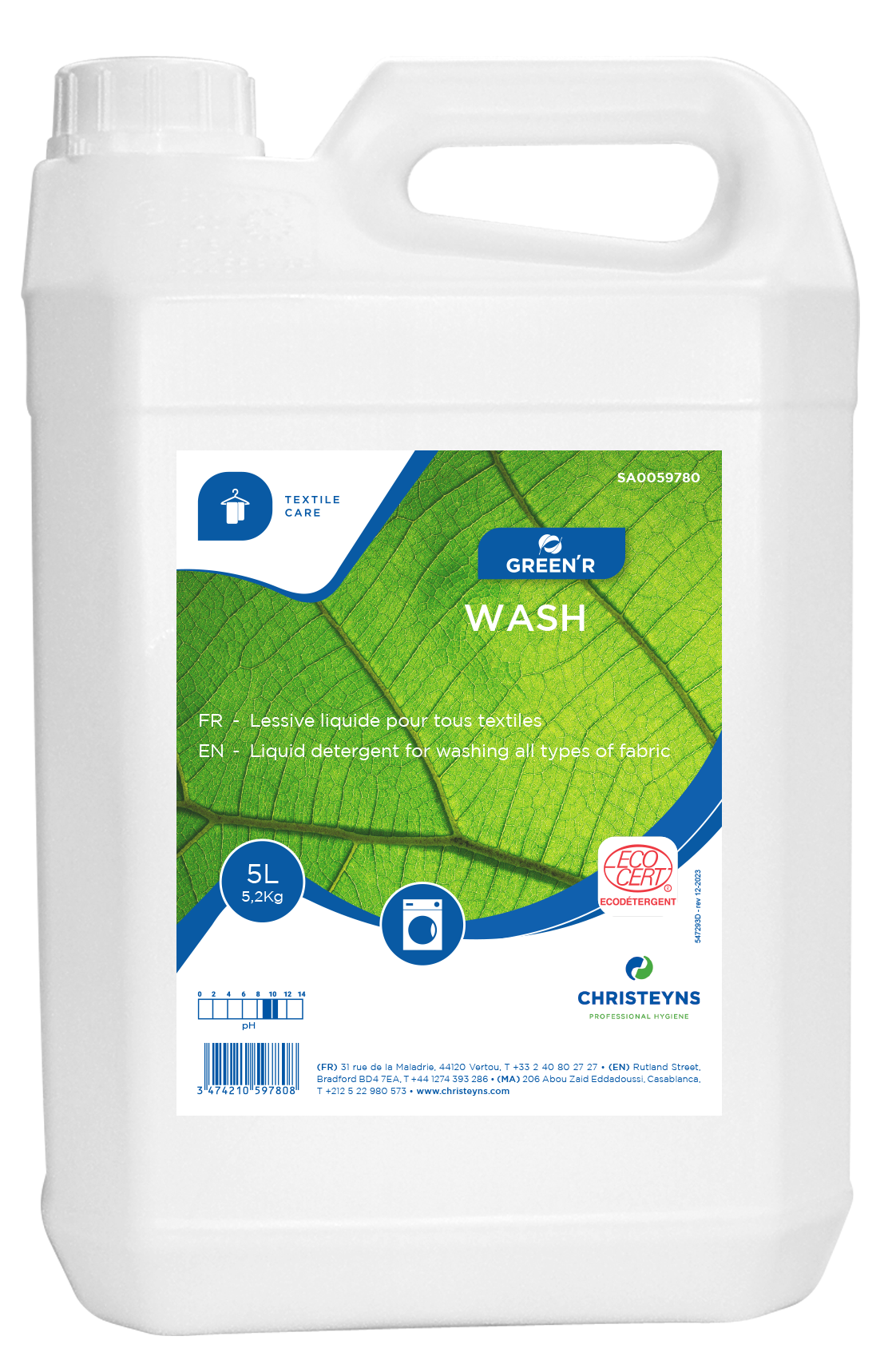LESSIVE LIQUIDE GREEN'R WASH LAVANDIN ECOCERT 5L.