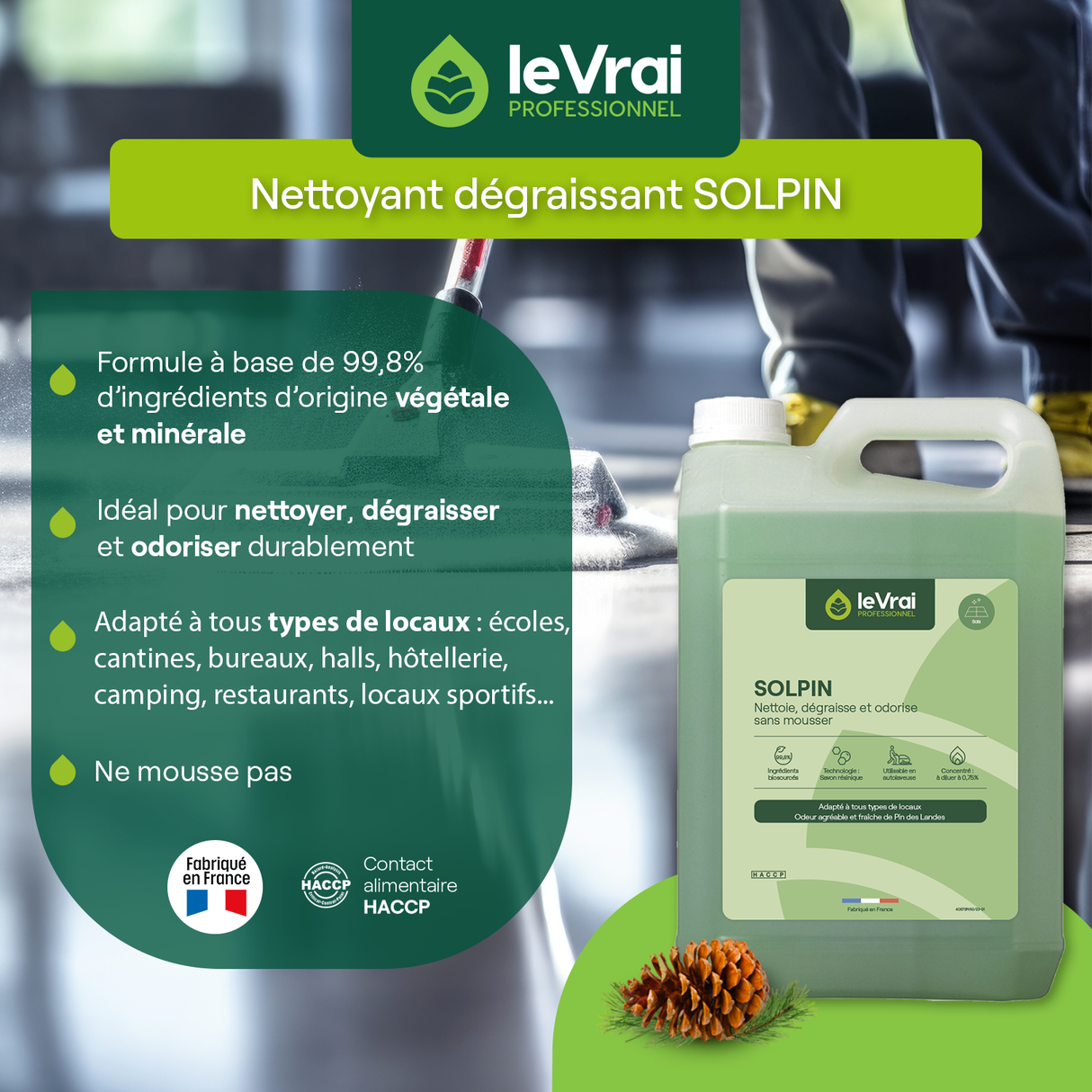NETTOYANT ODORISANT MULTI USAGES LE VRAI PROFESSIONNEL SOLPIN 5L