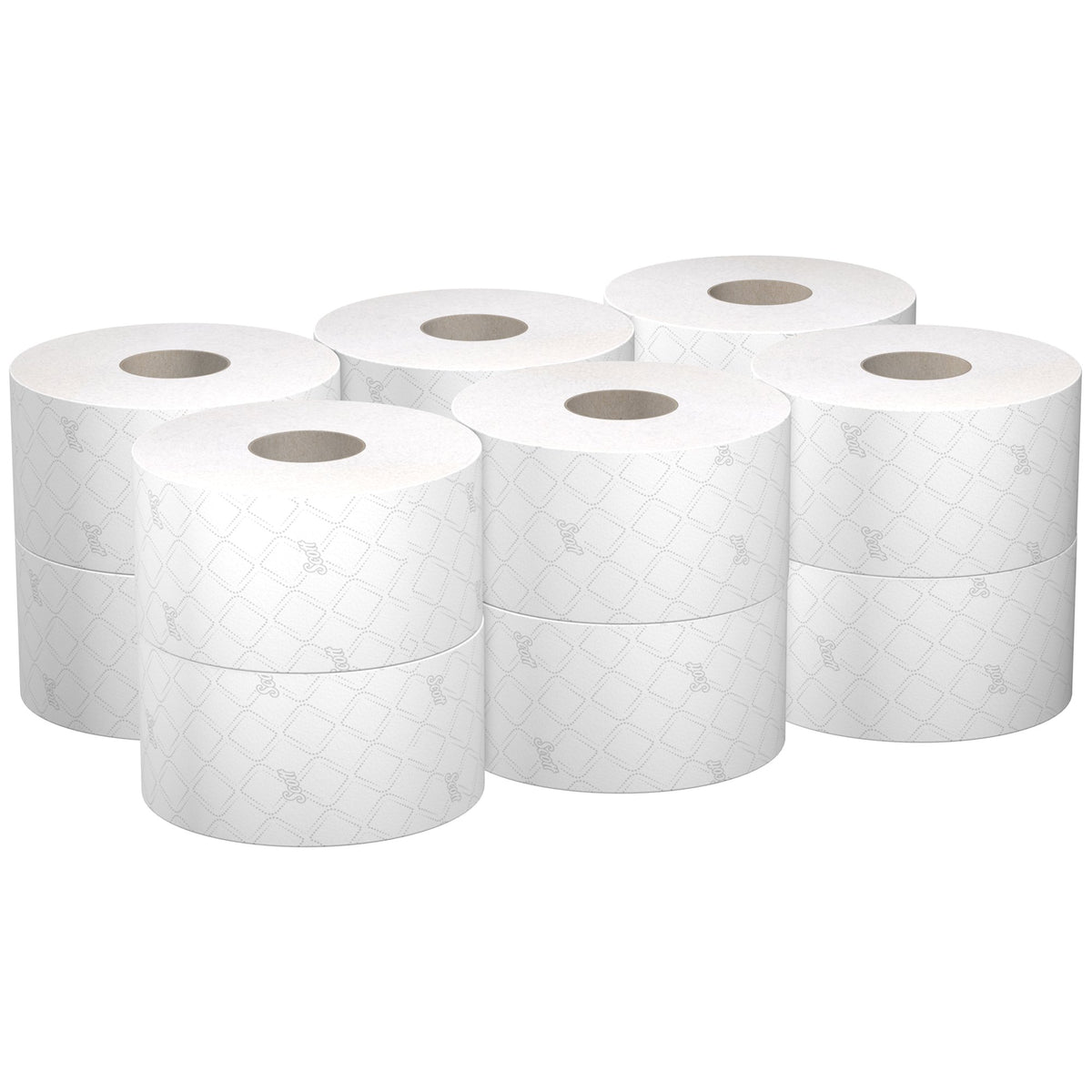 PAPIER TOILETTE À DÉVIDAGE CENTRAL SCOTT® CONTROL MINI TWIN BLANC 833 FORMATS 2 PLIS ECOLABEL X12
