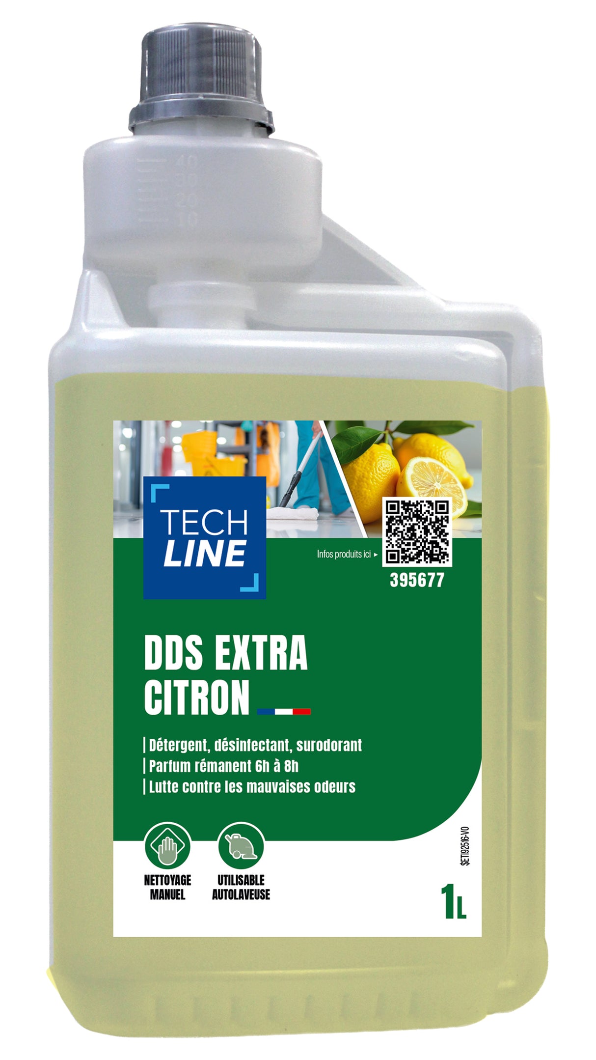 DETERGENT DESINFECTANT SURODORANT DDS EXTRA TECHLINE CITRON 1L DOSEUR