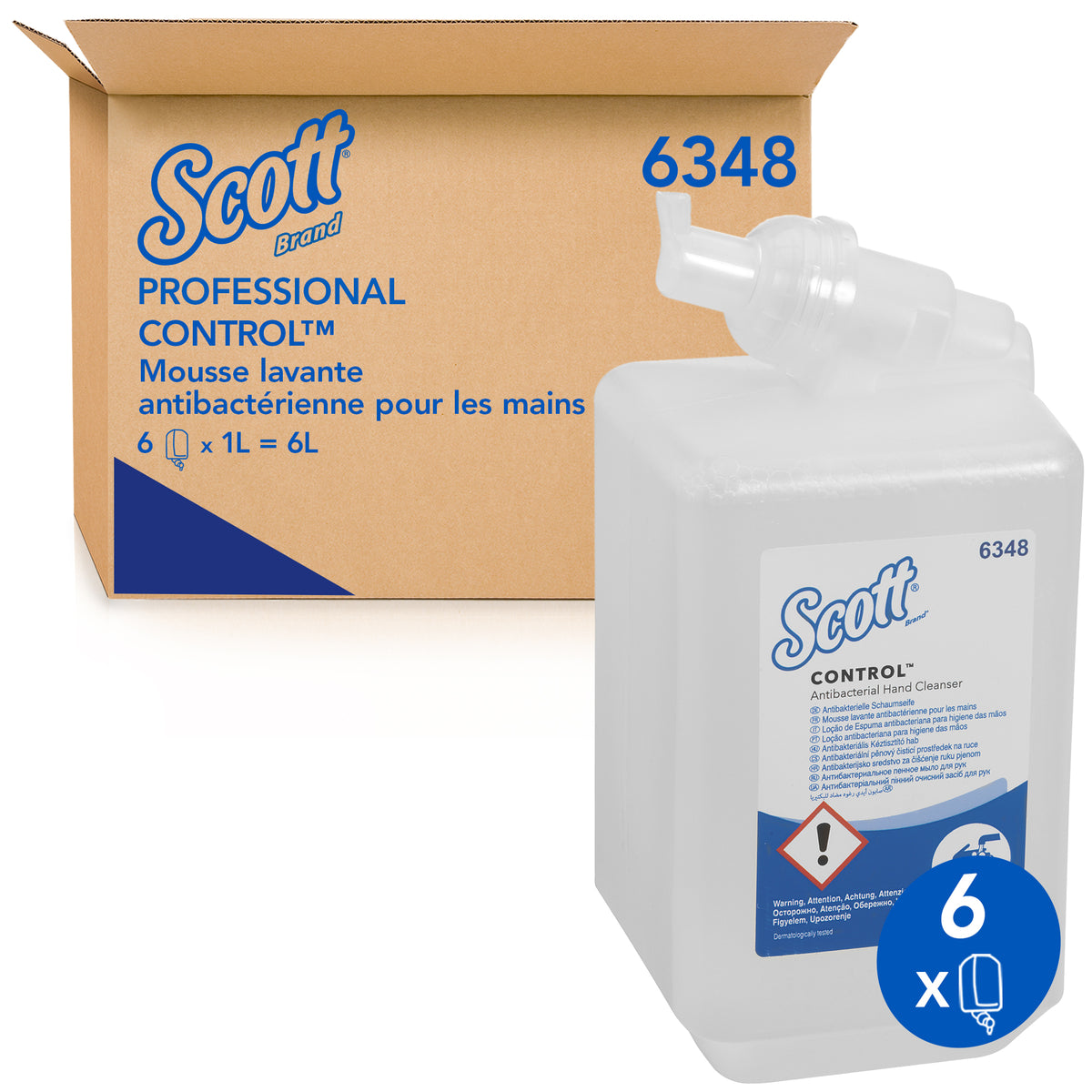 SAVON ANTIMICROBIEN MOUSSE SCOTT® CONTROL CARTOUCHE 1L X6