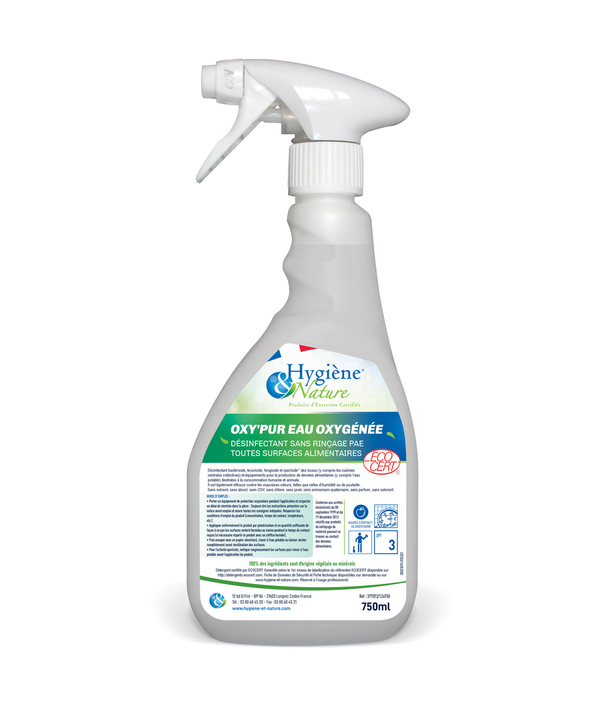 DÉSINFECTANT SURFACES SANS RINCAGE OXY'PUR 750ML