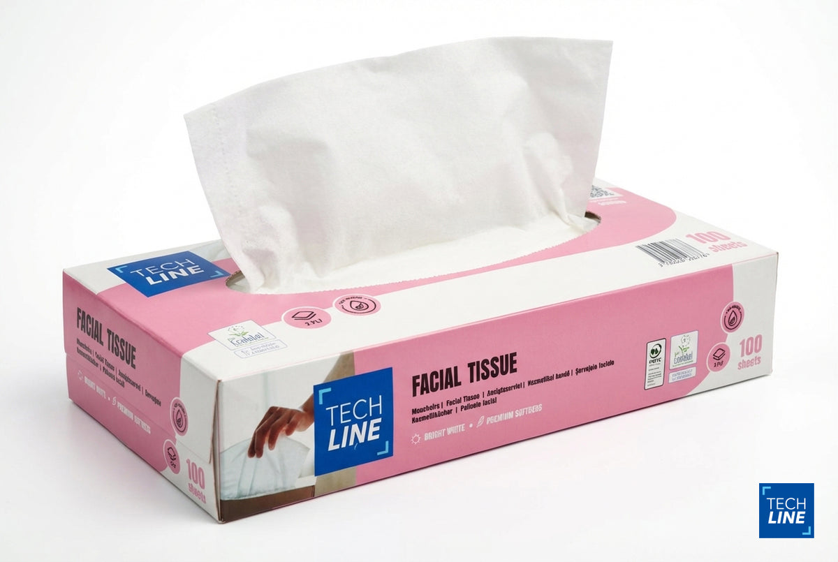 MOUCHOIR BOÎTE RECTANGLE TECHLINE 100 FORMATS 2 PLIS ECOLABEL X40
