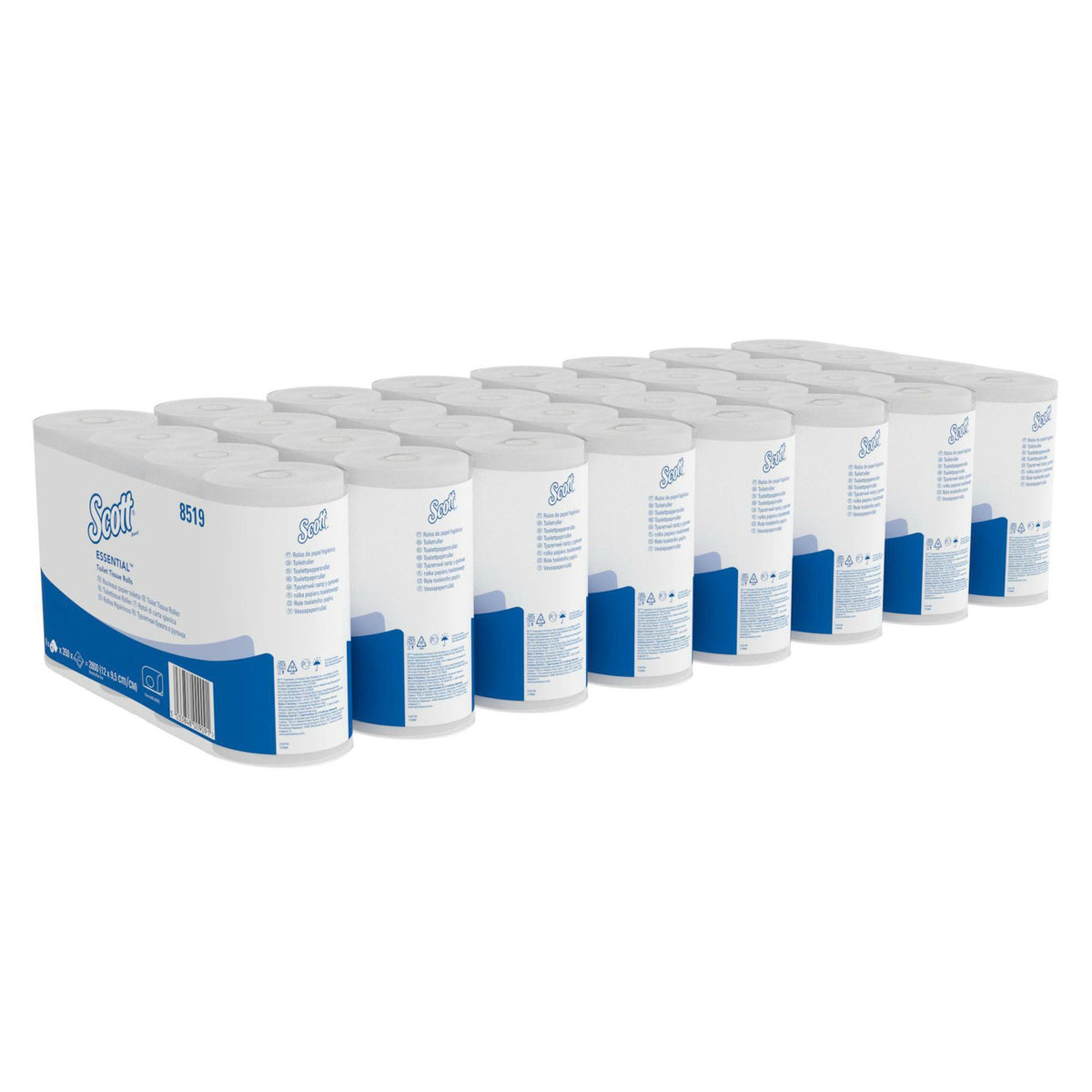 PAPIER TOILETTE PETIT ROULEAU SCOTT® ESSENTIAL BLANC 350 FORMATS 2 PLIS ECOLABEL X64