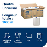ESSUIE-MAINS ROULEAU TORK MATIC® UNIVERSAL H1 BLANC 280M 1 PLI ECOLABEL X6