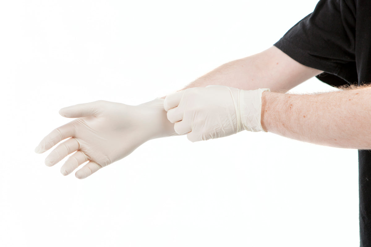 GANT LATEX NON POUDRÉ TAILLE L BLANC BOITE X100