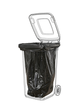 HOUSSE CONTENEUR 240L BASSE DENSITE DECHETS LOURDS NOIR X50