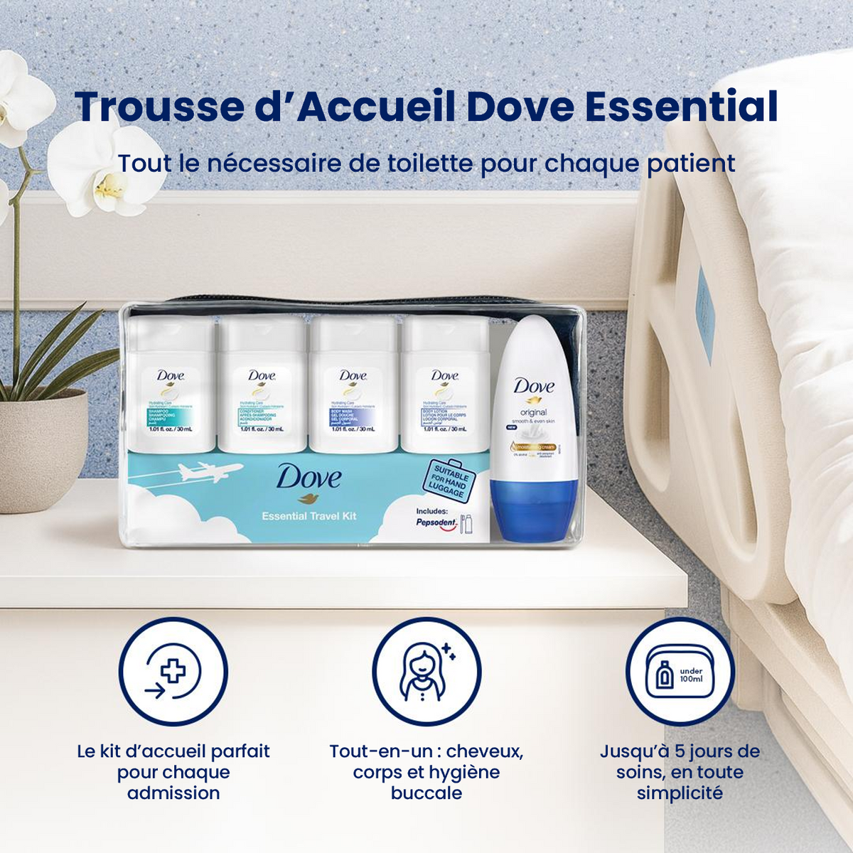 KIT PRODUITS D'ACCUEIL TROUSSE DOVE X12
