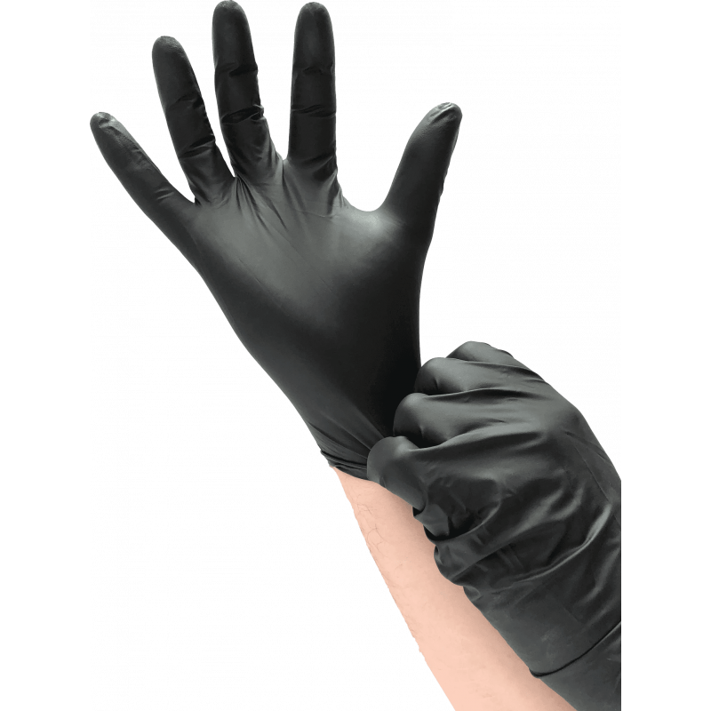 GANT NITRILE NOIR NON POUDRÉ SUPER BLACK TAILLE L BOÎTE X100