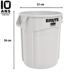 POUBELLE BRUTE ROND 75L BLANC
