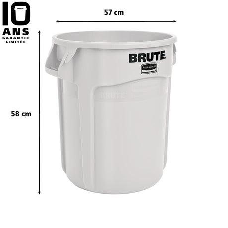 POUBELLE BRUTE ROND 75L BLANC