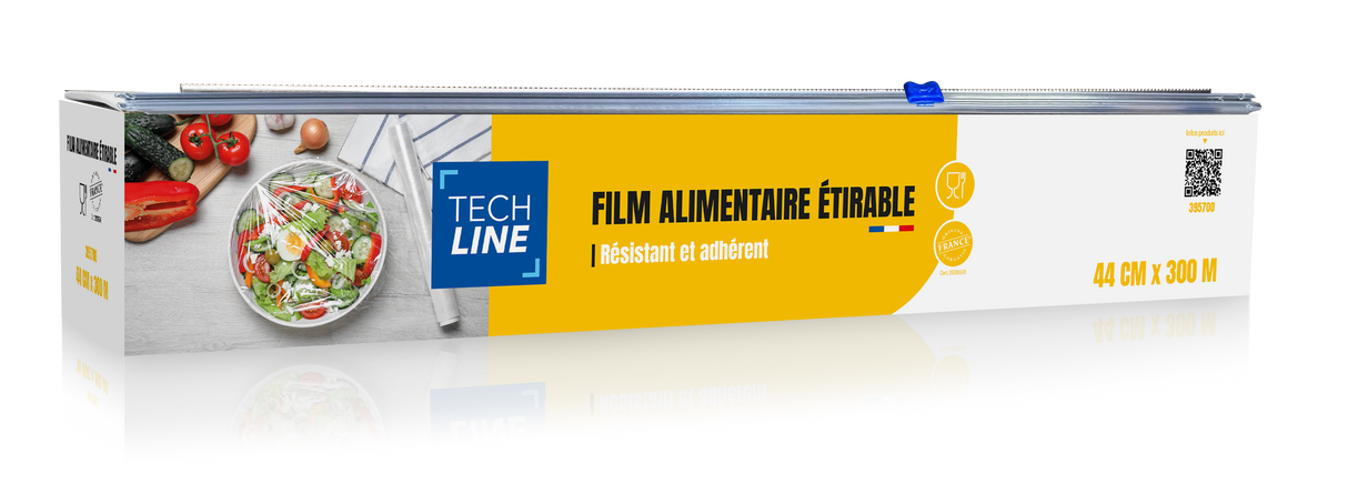 FILM ALIMENTAIRE TECHLINE EN BOÎTE DISTRIBUTRICE 44CM X300M