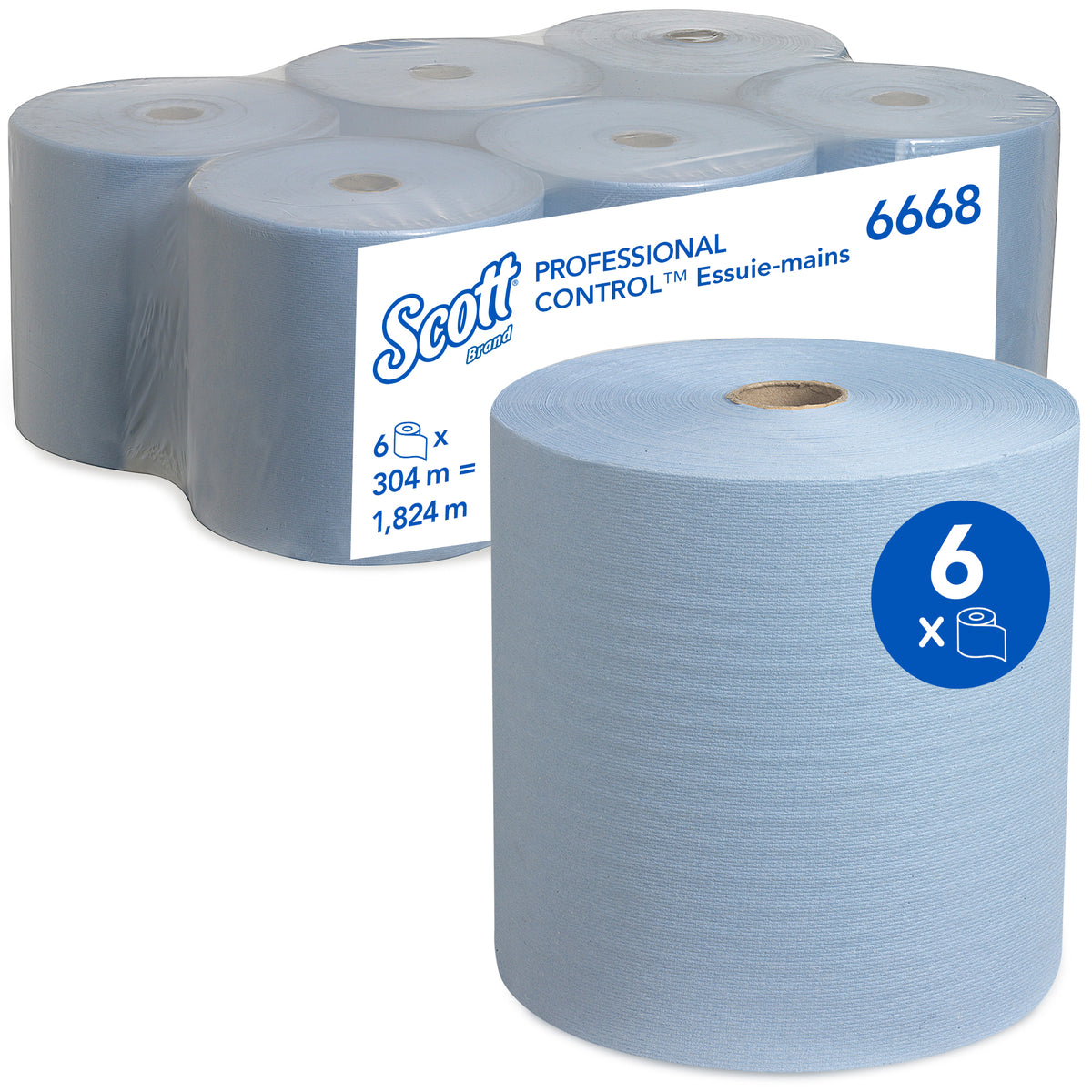ESSUIE-MAINS ROULEAU SCOTT® BLEU AIRFLEX 1 PLI 304M ECOLABEL X6