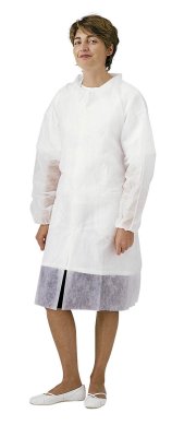 BLOUSE POLYPROPYLÈNE À BOUTONS PRESSIONS SANS POCHE 25G TAILLE XXL BLANC X25