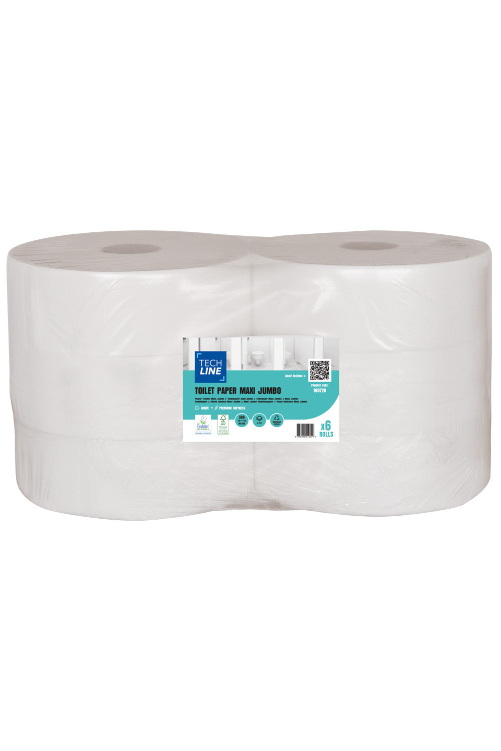 PAPIER TOILETTE JUMBO BLANC 380M 2 PLIS ECOLABEL X6