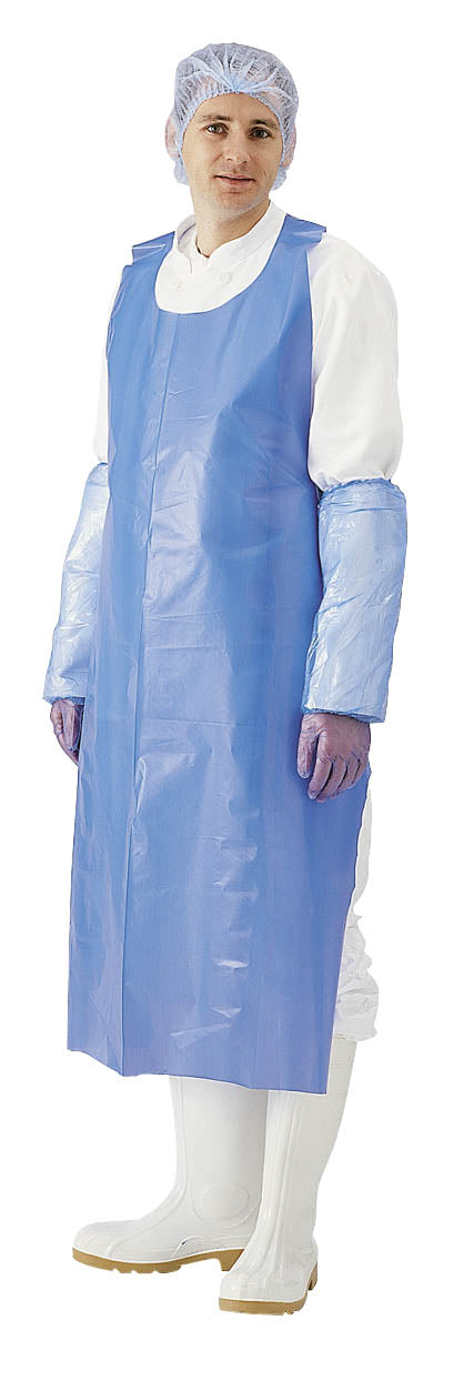 TABLIER POLYETHYLÈNE 140X80CM 40µ BLEU SACHET X100