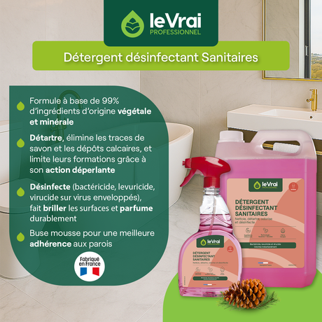 DETERGENT DESINFECTANT SANITAIRES LE VRAI PROFESSIONNEL 750ML