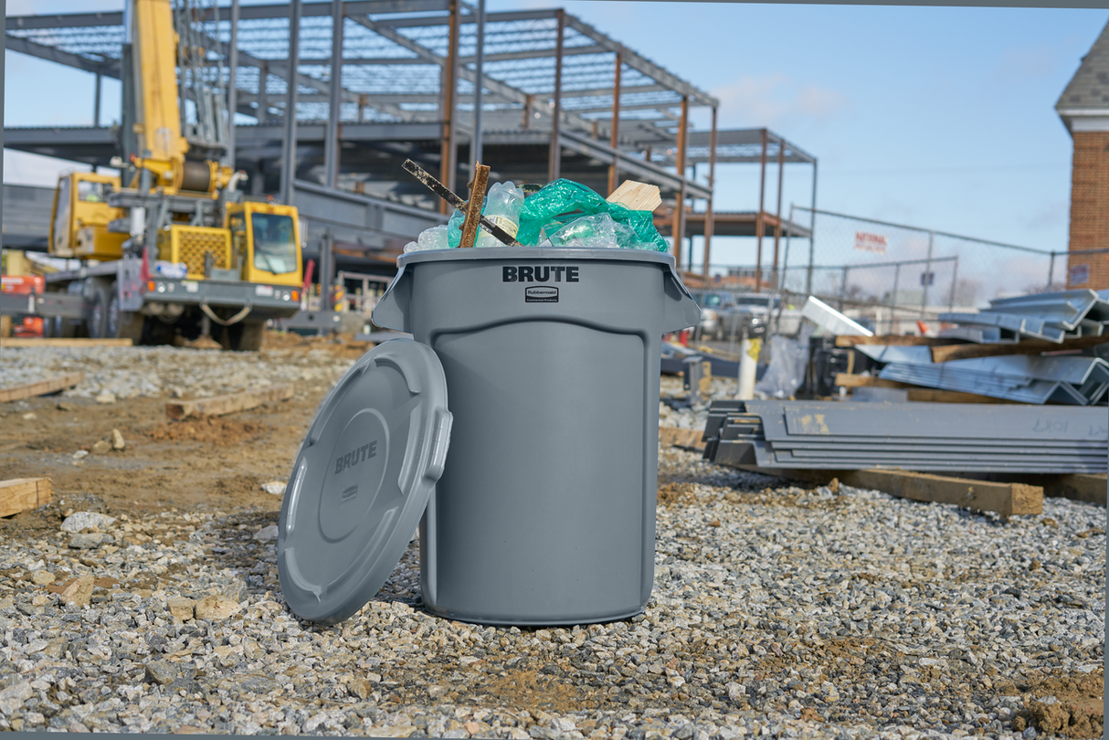 CONTENEUR BRUTE ROND 121L GRIS