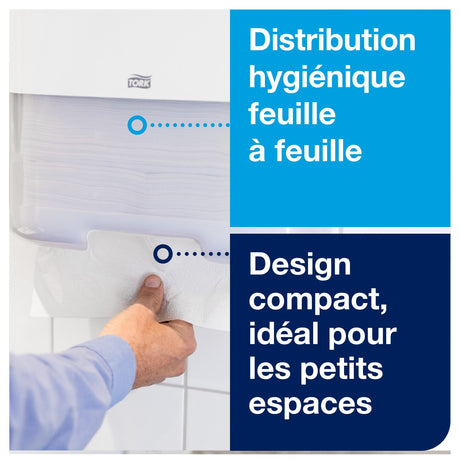 DISTRIBUTEUR D’ESSUIE-MAINS PLIÉS MINI TORK® H3 BLANC