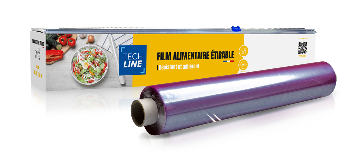 FILM ALIMENTAIRE TECHLINE EN BOÎTE DISTRIBUTRICE 44CM X300M