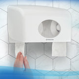 PAPIER TOILETTE PETIT ROULEAU SCOTT® ESSENTIAL BLANC 350 FORMATS 2 PLIS ECOLABEL X64