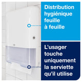 DISTRIBUTEUR D’ESSUIE-MAINS PLIÉS TORK® H3 BLANC