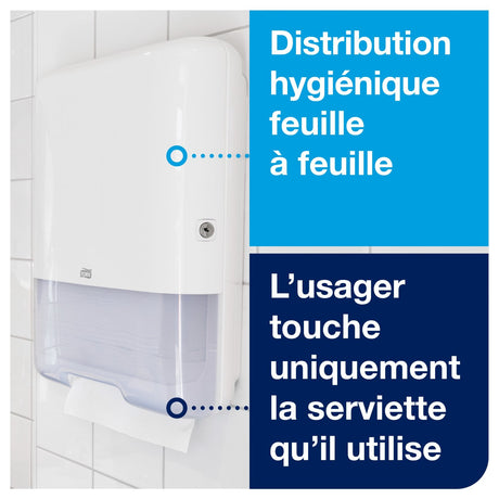 DISTRIBUTEUR D’ESSUIE-MAINS PLIÉS TORK® H3 BLANC