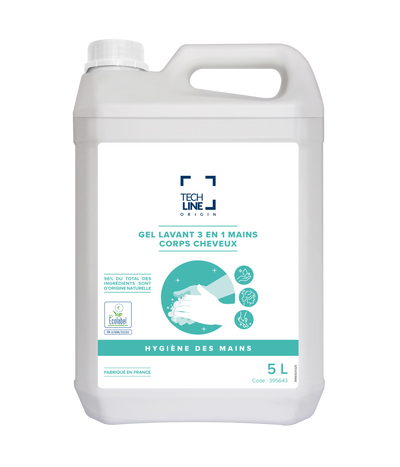 SAVON MAINS CORPS & CHEVEUX TECHLINE ECOLABEL BIDON 5L