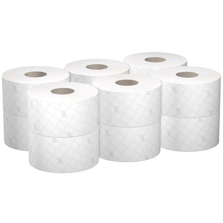 PAPIER TOILETTE À DÉVIDAGE CENTRAL SCOTT® CONTROL MINI TWIN BLANC 833 FORMATS 2 PLIS ECOLABEL X12