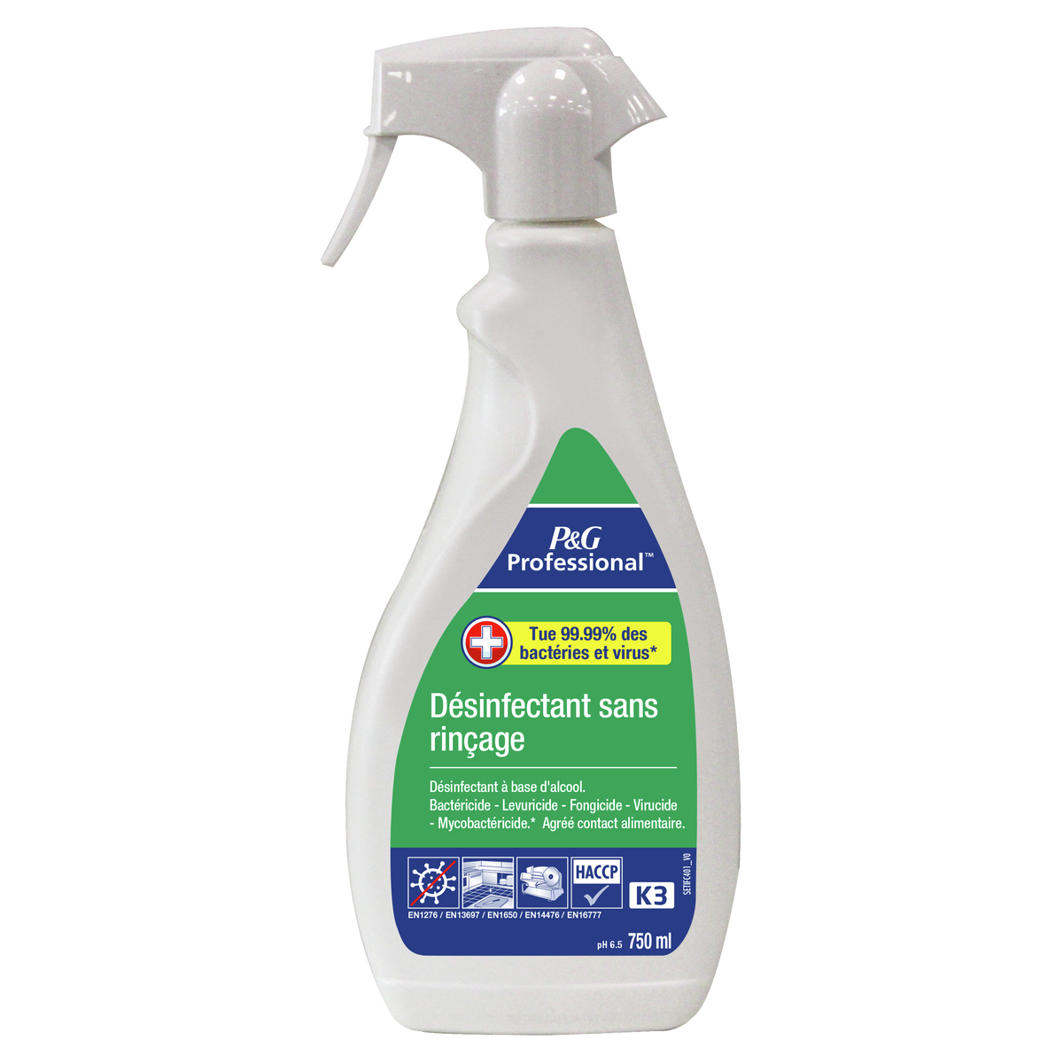 DESINFECTANT SANS RINCAGE K3 P&G PROFESSIONAL 750ML