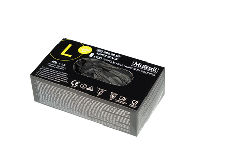 GANT NITRILE NOIR NON POUDRÉ SUPER BLACK TAILLE XL BOÎTE X100