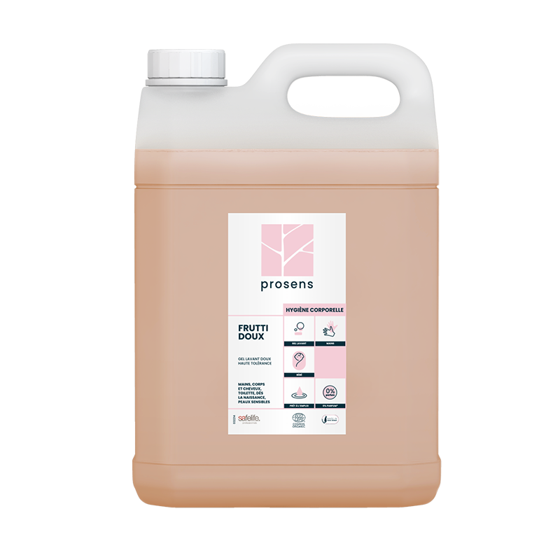 SAVON MAINS CORPS CHEVEUX SANS PARFUM FRUTTI DOUX ECOCERT BIDON 5L