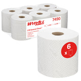 ESSUYEUR POUR NETTOYAGE LEGER WYPALL L10 GENERAL CLEAN BOBINE DEVIDAGE CENTRAL BLANC 630 FORMATS 1 PLI 18,5X38CM ECOLABEL X6