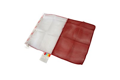 FILET DE LAVAGE 80X80CM BLANC / ROUGE