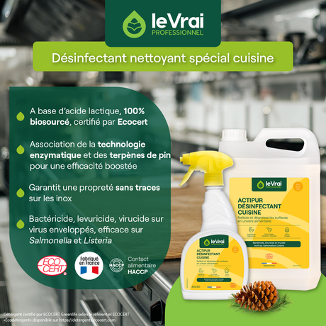 DEGRAISSANT DESINFECTANT ACTIPUR LE VRAI PROFESSIONNEL ECOCERT 750ML