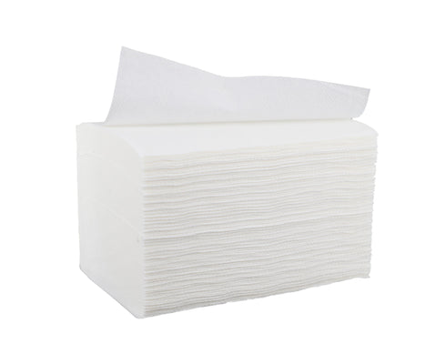 SERVIETTE 21,5X16CM OUATE TECHLINE 2 PLIS PLIAGE DÉCALÉ BLANC X4000