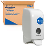DISTRIBUTEUR MANUEL CRÈME MOUSSE GEL HYDROALCOOLIQUE AQUARIUS BLANC 1L