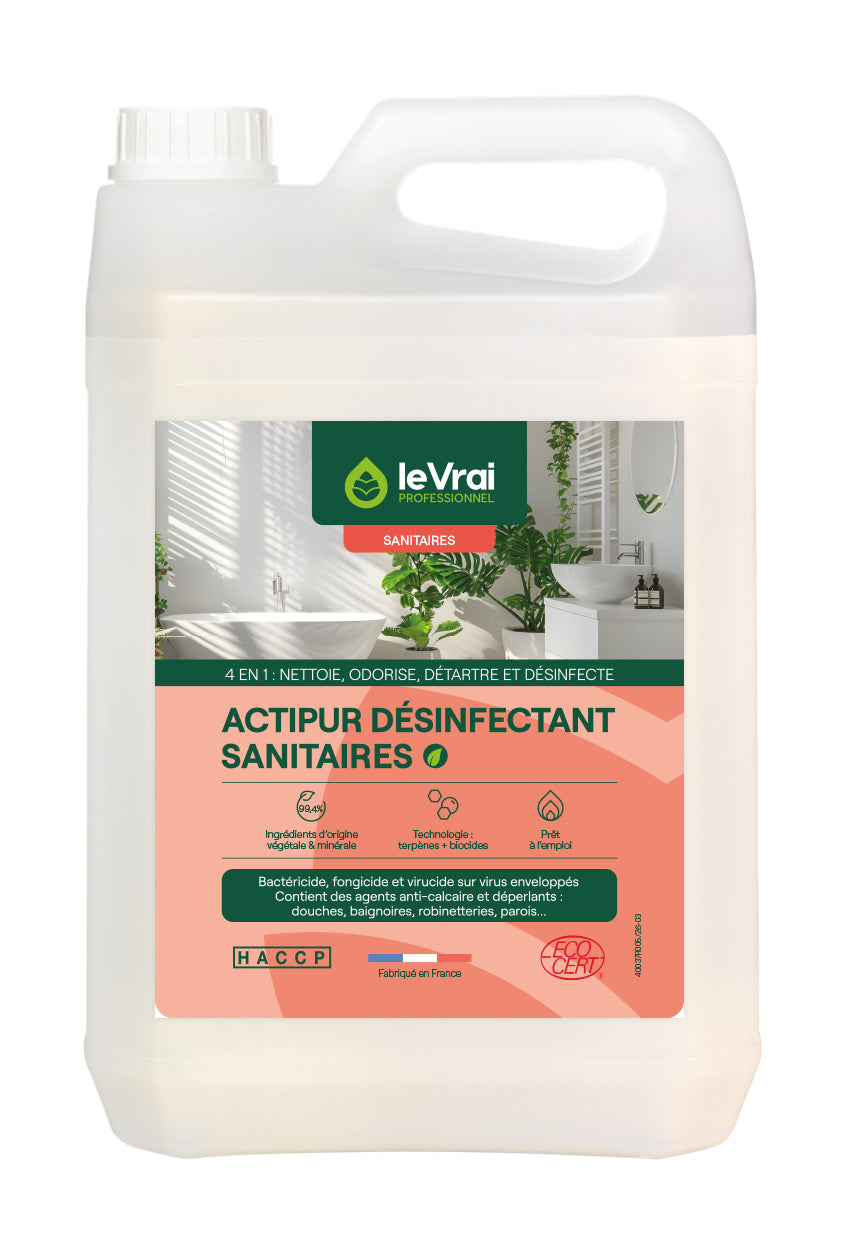 DETARTRANT DESINFECTANT SANITAIRES ACTIPUR LE VRAI PROFESSIONNEL ECOCERT 5L