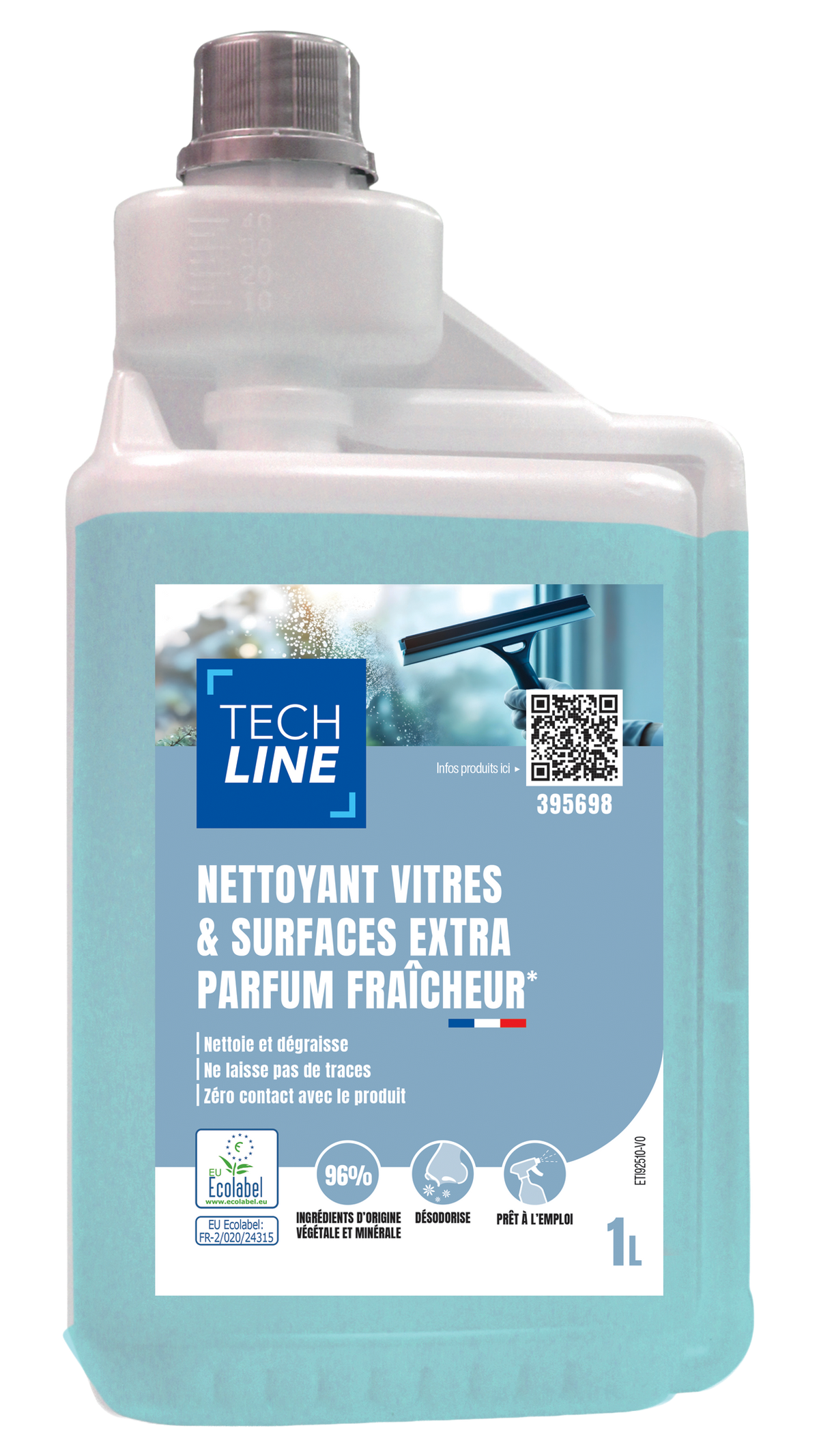 NETTOYANT VITRES & SURFACES EXTRA TECHLINE ECOLABEL 1L DOSEUR